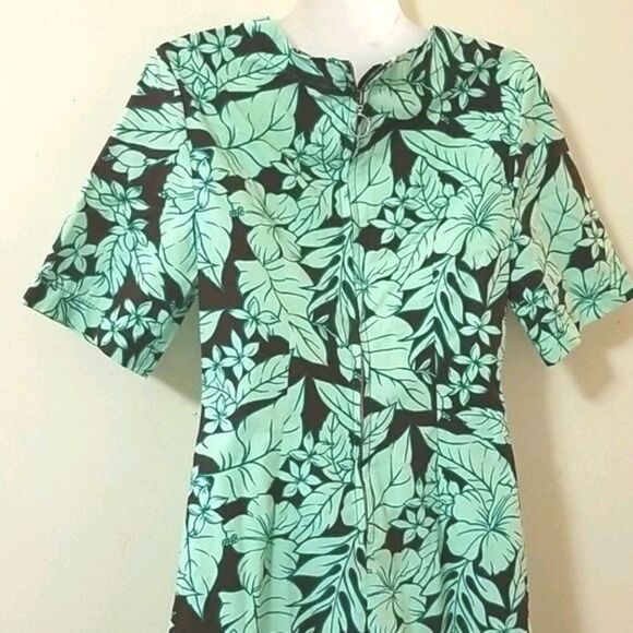 Zara Brown & Green Floral shift dress XS - Picture 6 of 9